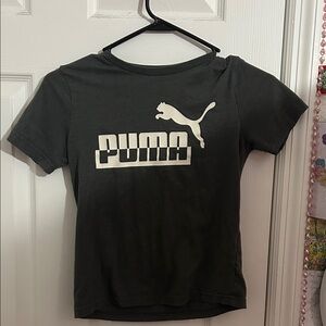 Puma Kids Charcoal Tee with White Logo